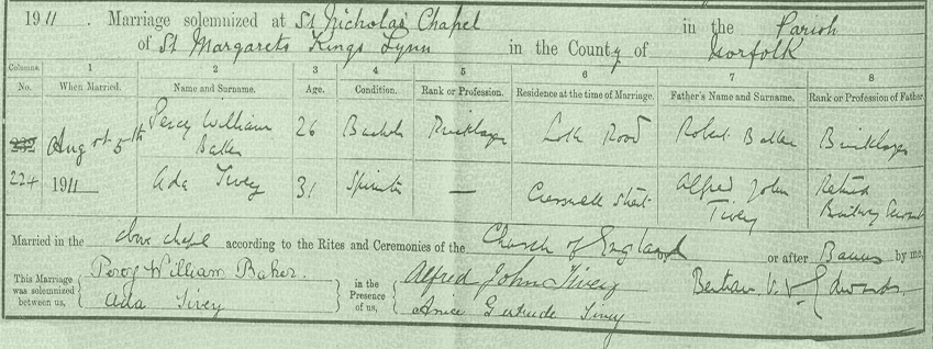 Ada-Tivey-and-Percy-William-Baker-Marriage-Certificate