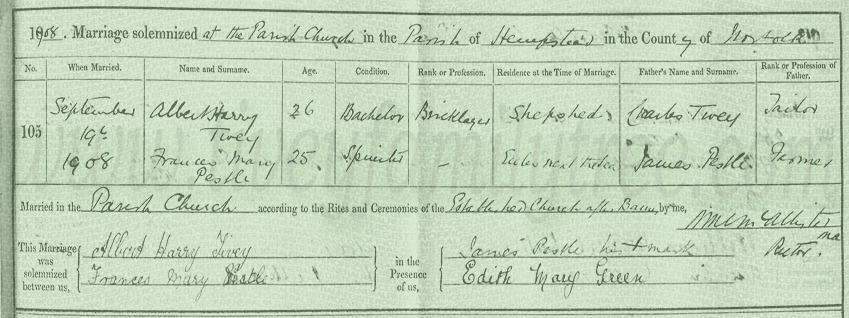 Albert-Henry-Tivey-and-Frances-Mary-Pestle-Marriage-Certificate
