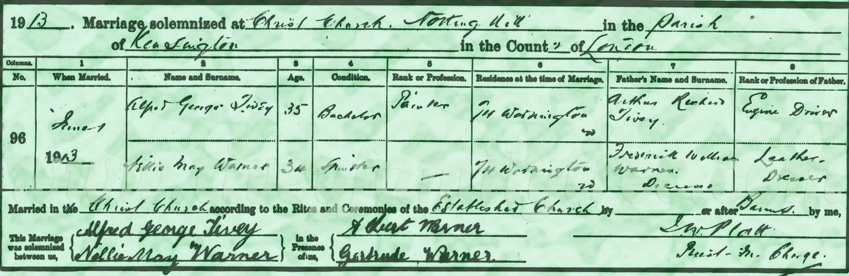 Alfred-George-Tivey-and-Nellie-May-Warner-Marriage-Certificate