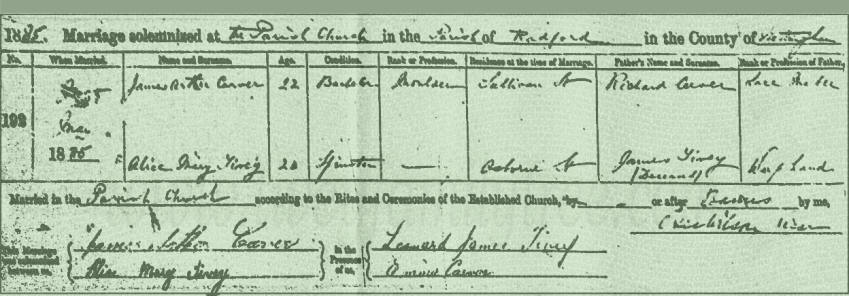 Alice-Mary-Tivey-James-Arthur-Carver-Marriage-Certificate