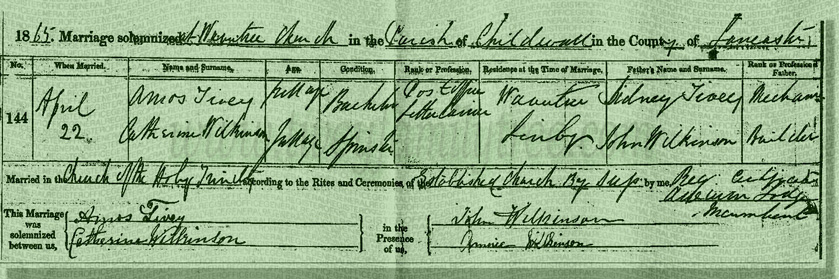 Amos-Tivey-And-Catherine-Wilkinson-Marriage-Certificate