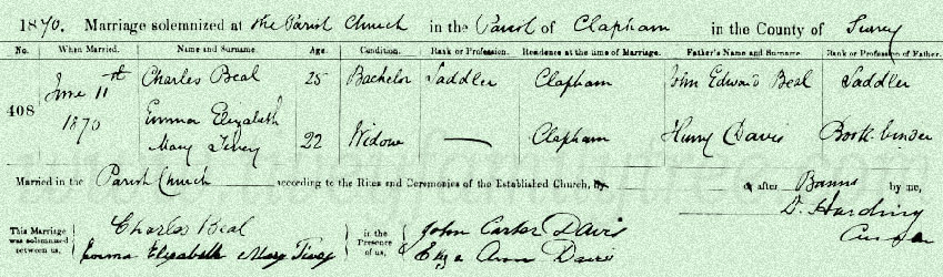 Emma-E-M-Davis-Tivey-Charles-Beal-Marriage-Certificate