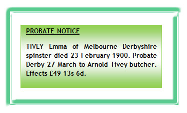 Probate of Emma Tivey died 1900 Melbourne