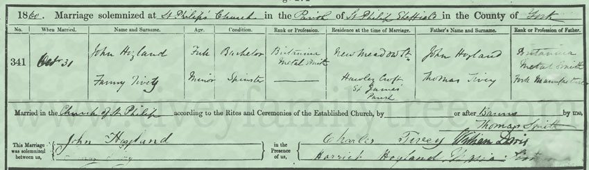 Fanny-Tivey-and-John-Hoyland-Marriage-Certificate