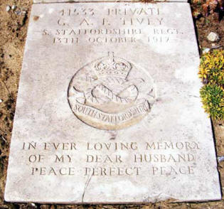 Grave of G A F Tivey at Wimereux Cemetery France