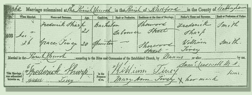 Grace-Tivey-and-Frederick-Sharp-Marriage-Certificate