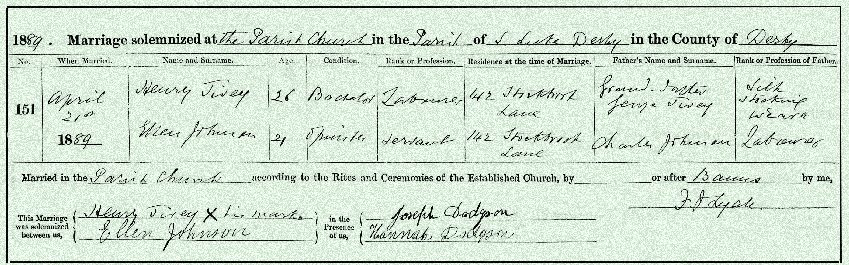Henry-Tivey-and-Ellen-Johnsson-Marriage-Certificate