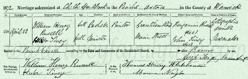Hester-Tivey-and-William-Henry-Russell-Marriage-Certificate