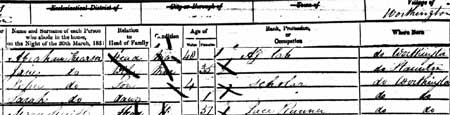 Abraham Frearson Jane Tivey 1851 Census