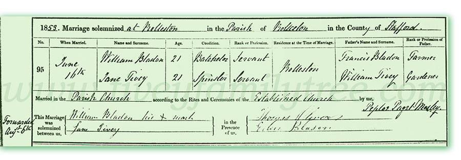 Jane-Tivey-and-William-Bladon-Marriage-Certificate