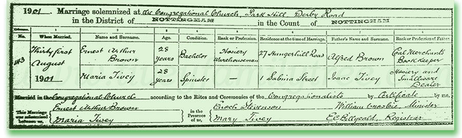 Maria-Tivey-and-Ernest-Arthur-Brown-Marriage-Certificate
