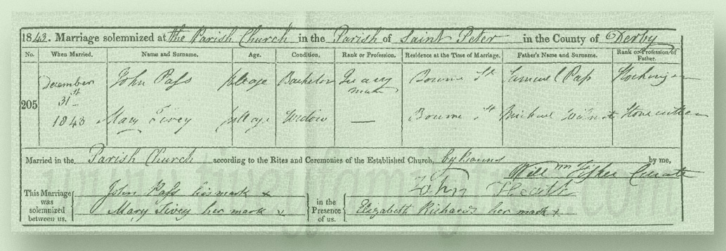 Mary-Tivey-nee-Wilmot-andJohn-Pass-Marriage-Certificate