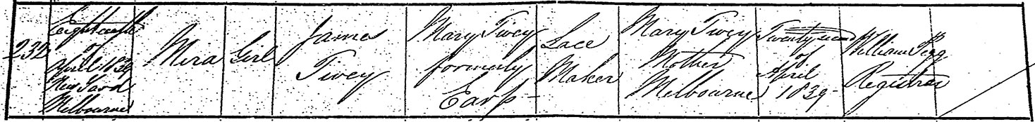 Mira-Tivey-Born-Melbourne-Derbyshire-Birth-Certificate