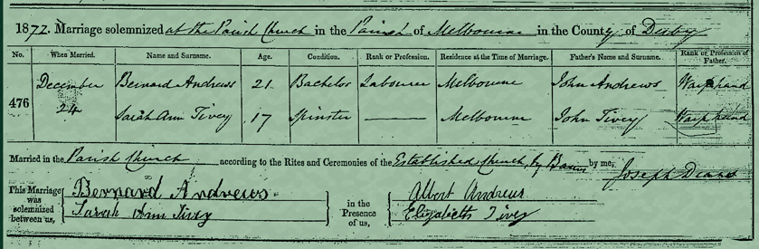 Sarah-Ann-Tivey-Bernard-Andrews-Marriage-Certificate