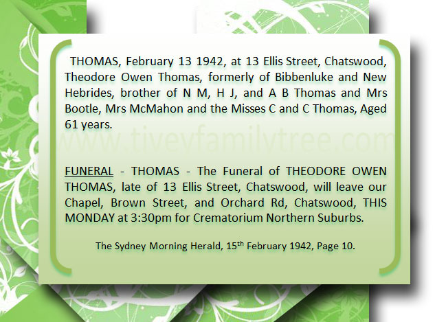 Theodroe Owen Thomas Death-Notice