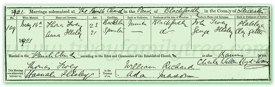 Thomas-Tivey-and-Hannah-Illsley-Marriage-Certificate