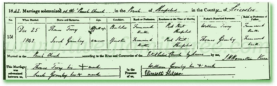 Thomas-Tivey-and-Sarah-Grimley-Marriage-Certificate