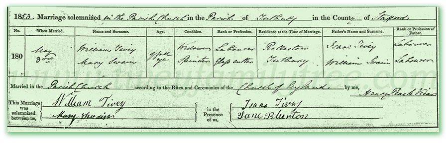 William-Tivey-and-Mary-Swain-Marriage-Certificate